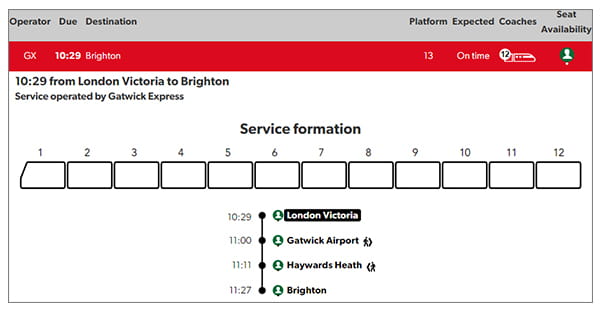 Live departure boards