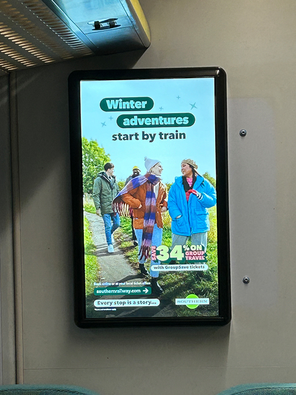 Poster on a train